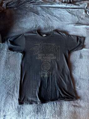 Stüssy Pinline World Tour Graphic T-Shirt Black